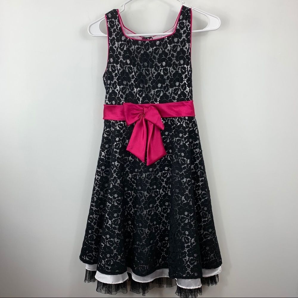 Emily West Black & Pink Lace Fancy Dress